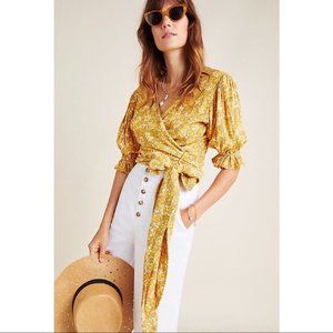 Faithfull The Brand Mali Wrap Top in Saffron SZ L